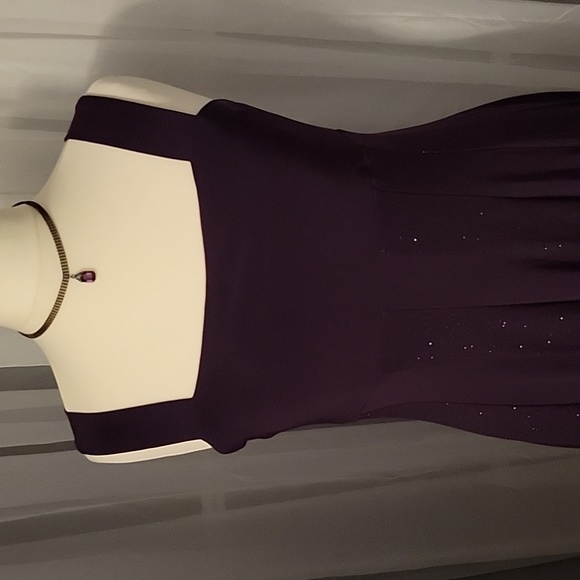 Sparkly Plum Colored R&M Richard's Dress and Bolero Jacket - Picture 3 of 8